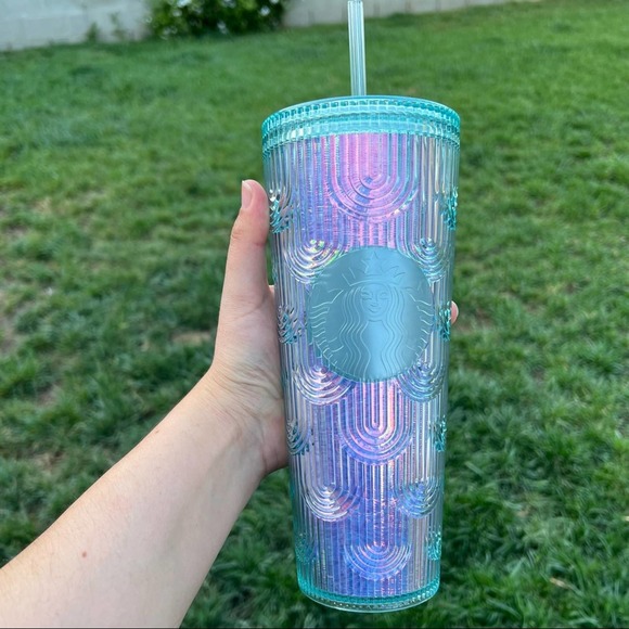 Starbucks Accessories - New Starbucks Iridescent Mermaid Scale Holographic Venti Tumbler 24 oz